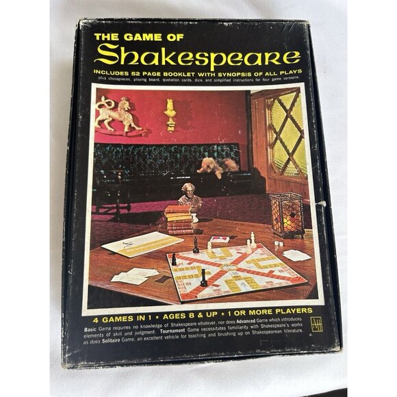 The Game of Shakespeare - 1966 Avalon Hill Bookcase Board Game Quote Cards - Picture 2 of 3